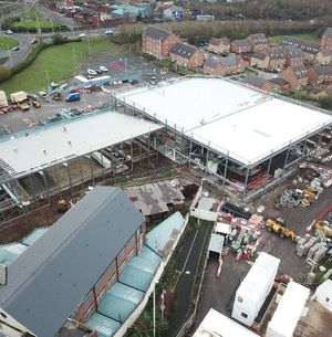 The roof is being fitted on the new Dudley Leisure Centre