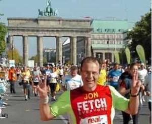 Jon taking part in the Berlin Marathon in 2008