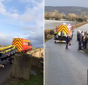 A boat was brought in to take Parker across the water