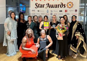 Photo 1: The ophthalmology team at Sandwell and West Birmingham NHS Trust, with their Patient’s Choice Award at the Star Awards 2023.