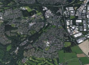 How the same area looks now, with the A442 on the right. Photo: Google