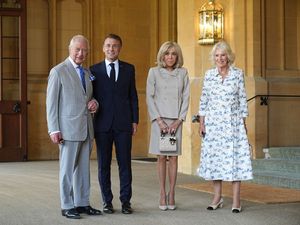 Supporting image for story: Charles bids farewell to President Macron during touching goodbye