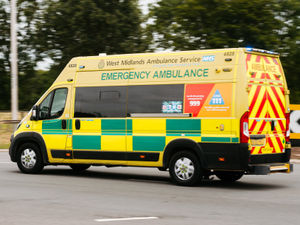 Supporting image for story: Van driver treated by ambulance crew after crashing into lamp post on main road