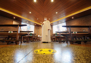 St Joseph's has clear markings all around the church to ensure social distancing
