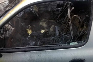 The burned out vehicle. Photo: Mark Andrews.