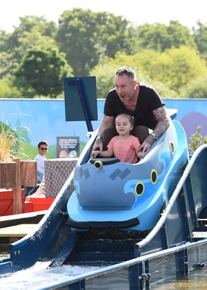 James Jordan enjoying the new ride with his daughter, Ella