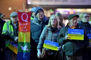 Crowds gathered for the vigil in St Peter's Square, Wolverhampton