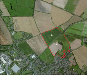 The proposed site, on land near the A518