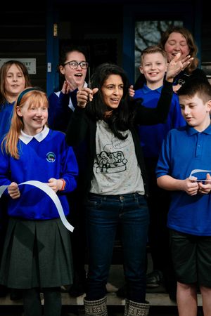 Konnie Huq opens the new library at Pontesbury CE Primary School