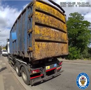 The truck being driven by Mitchell Goodman who was seven times over the drug drive limit