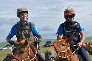 The couple took part in the world’s toughest horse race, the Mongol Derby

