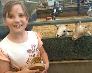 Eleanor enjoyed feeding the animals  