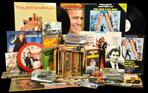 A collection of James Bond posters, books and other memorabilia 