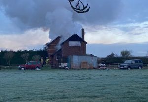 Seven fire crews were sent to the scene after a call at around 6am on Saturday