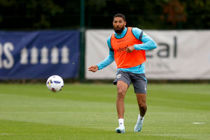 George Campbell plays a pass in West Brom training (Photo by Adam Fradgley/West Bromwich Albion FC via Getty Images)