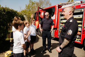 First ever careers event at Hadnall CofE Primary School near Shrewsbury. In Picture: Shropshire Fire and Rescue Service