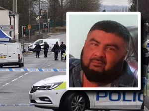 Police in Queens Cross where Mohammed Haroon Zeb, inset, was shot