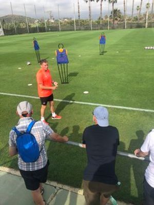 Shrewsbury Town meet and greet with fans in Valencia during open training