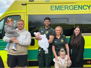 Supporting image for story: Mother who gave birth in car on way to hospital reunited with paramedics who saved baby's life