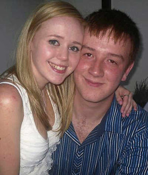 Laura Thomas with her fiance Lewis Pagett