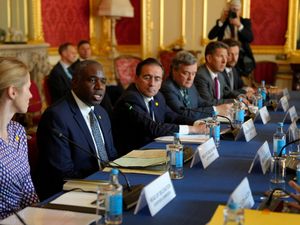 Foreign Secretary David Lammy during the meeting at Lancaster House, London, as he hosts the Weimar+ Group for talks on Ukraine and the future of European security. (Carlos Jasso/PA)