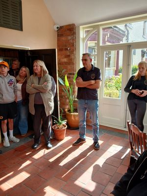 Regulars celebrate the opening of the new conservatory at The Beacon Hotel in Sedgley