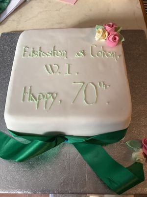 The delicious 70th birthday cake. Photo: Edstaston & Coton WI