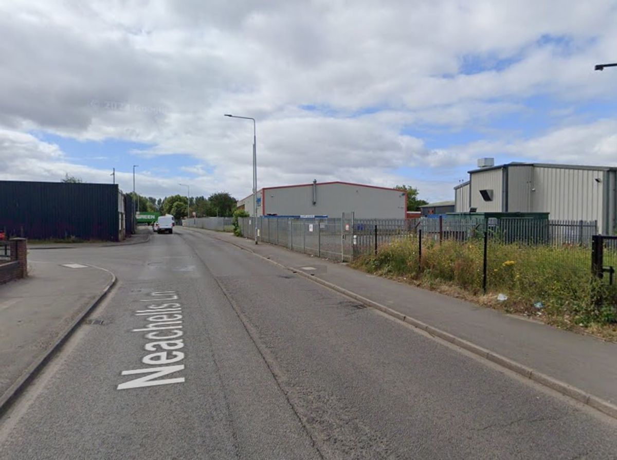 Around 25 firefighters fought a blaze at two Wolverhampton business units