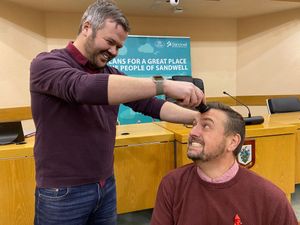 Supporting image for story: Deputy mayor shaves hair in light of World AIDS Day in Sandwell