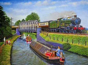 The painting on the jigsaw by Barry J Freeman