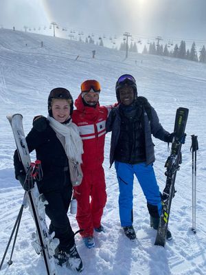 Me, my ESF ski instructor and a fellow BBC journalist