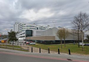 Queen Elizabeth Hospital in Birmingham. Taken from Google Street View.