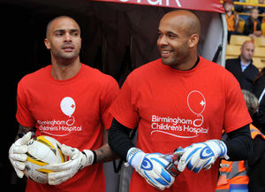 Ikeme with former team mate Matt Murray for Jody Craddock's testimonial.