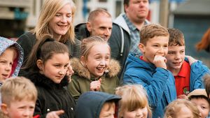 Pupils were eager to see the pilot drop in