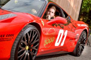 James Cannon, in his Ferrari which he drove on the Cannon Run