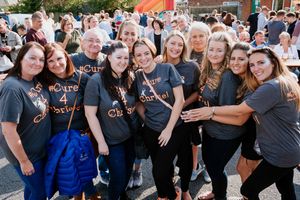 Christel (centre) with her friends and family who helped organise the event