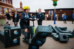 Children enjoy the outdoor fun and learn new skills despite the weather