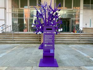 A 'Letter Tree' featuring heartbreaking messages from bereaved families of road collision victims has been unveiled in Birmingham. PIC: Gurdip Thandi LDR
