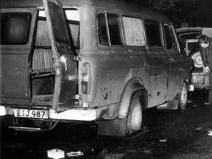Bullet riddled minibus