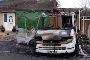 Supporting image for story: Motorhome destroyed in West Felton blaze