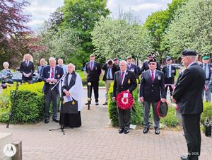 Father Andrew Tweed conducted the Act of Remembrance service. Image Marion Sadler