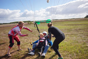 Phew! It was a safe landing for Lola-Jo and dad Gary