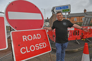 Andy Keen, who owns The Coffee Bar & Kitchen on Mill Street, says sales have halved since roadworks began on Chell Road.