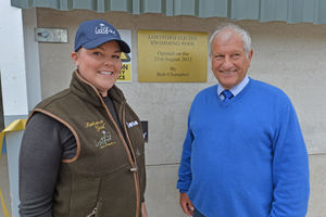Owner Clare Ellam and Bob Champion