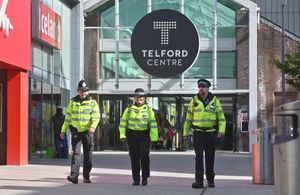 Police officers on patrol in Telford.