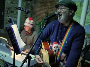 ETC from Llandrindod Wells played and led carol singing before and after the switch on. Image: Andy Compton