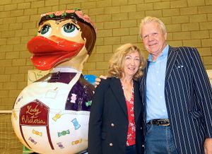 Graham and Jenny Wynn with one of their two ducks