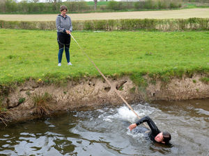 Supporting image for story: WATCH: Shropshire swimmer swaps pool for stream to keep up training