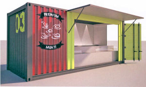 The design ideas for the market revamp include colourful cabins