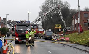 Scenes from the aftermath of the serious fire involving units on Hayes Lane, Lye, Stourbridge.